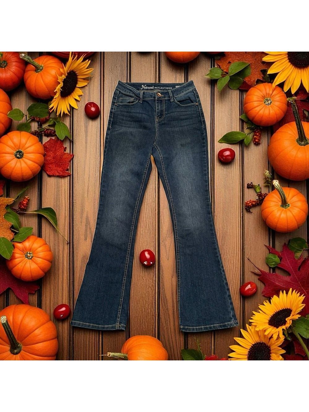 Bass Pro Natural Reflections Bootcut Denim Jeans Comfort Stretch Womens 2 Blue